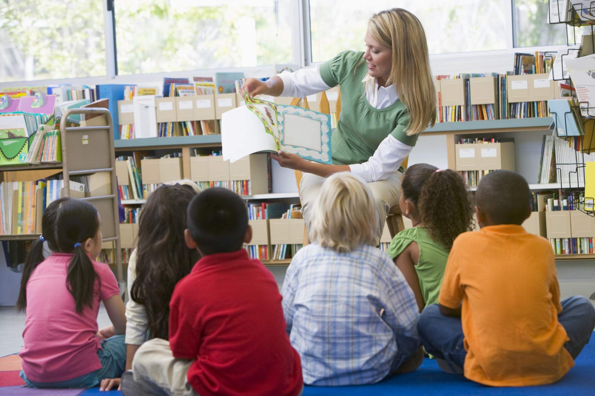 Women reading to children